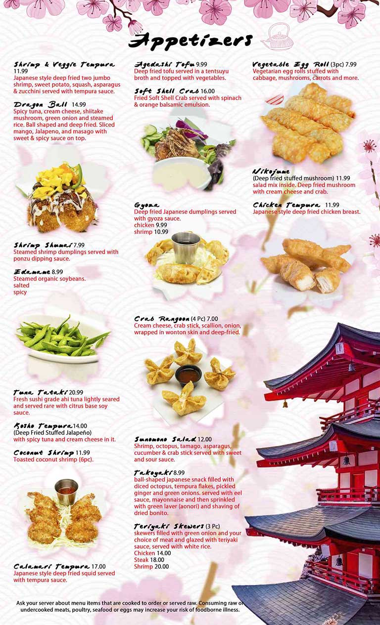 Tokyo Hibachi & Sushi Bar Ludington Menu Page 2