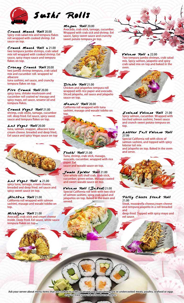 Tokyo Hibachi & Sushi Bar Ludington Menu Page 4