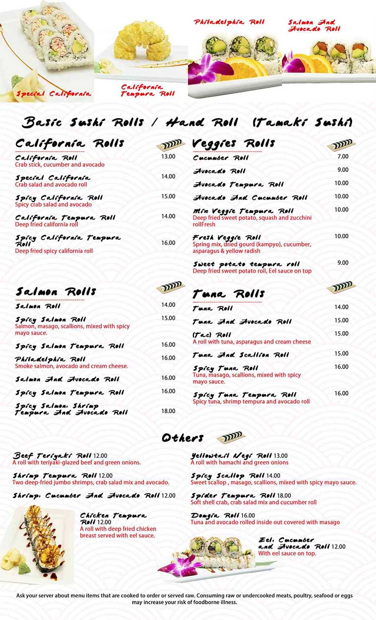 Tokyo Hibachi & Sushi Bar Ludington Menu Page 6
