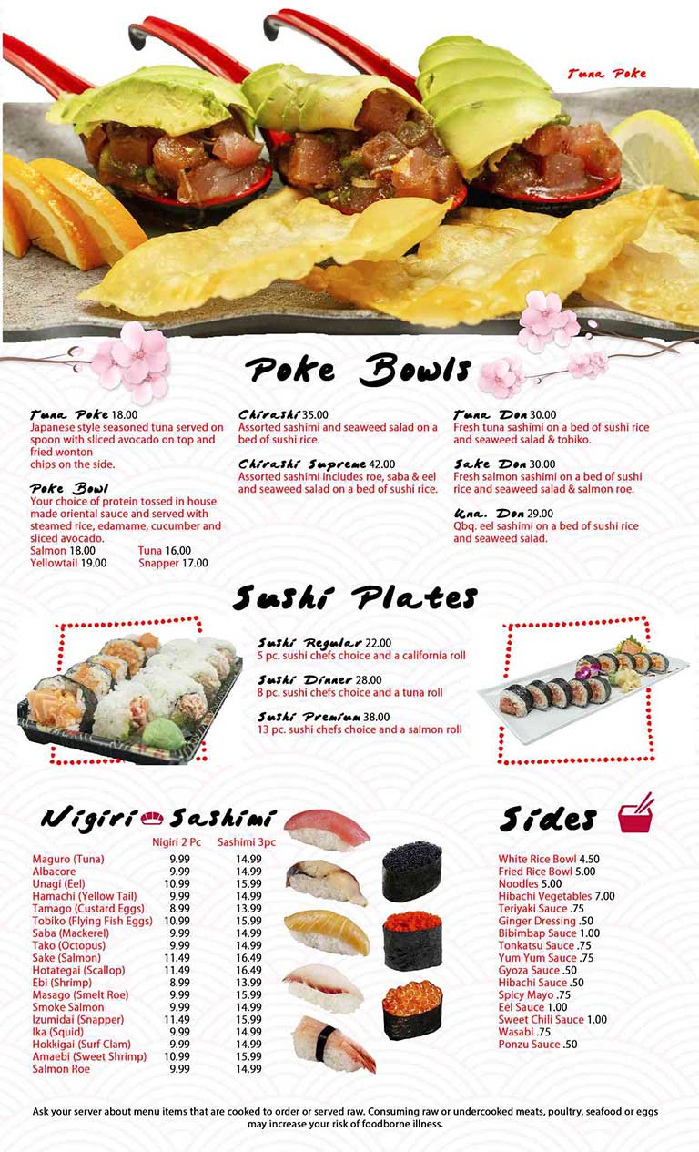 Tokyo Hibachi & Sushi Bar Ludington Menu Page 7
