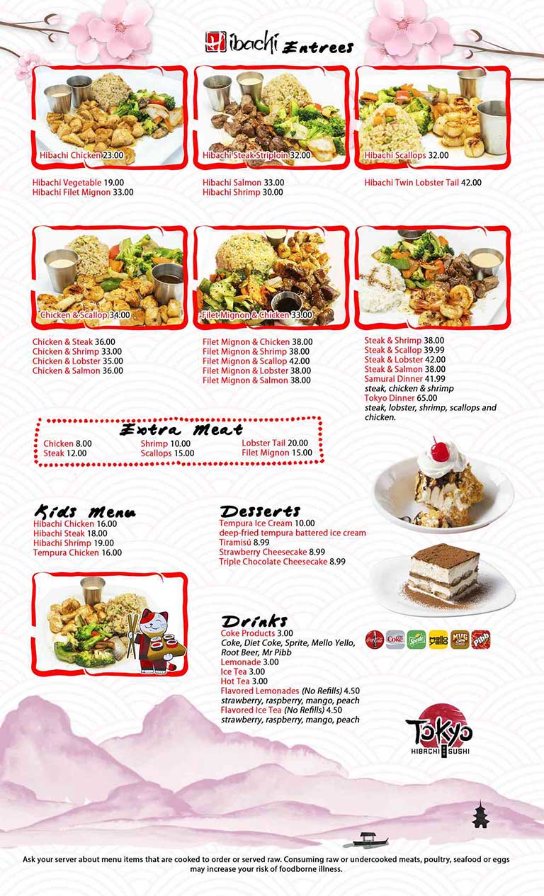 Tokyo Hibachi & Sushi Bar Ludington Menu Page 8